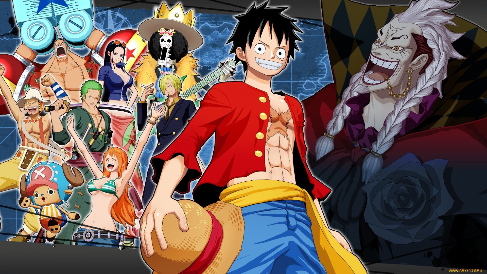 Обои Аниме One Piece, обои для рабочего стола, фотографии аниме, one piece,  d, nami, luffy, franky, brook, roronoa, sanji, usopp, monkey, chopper,  zoro, one, piece, nico, robin Обои для рабочего стола, скачать